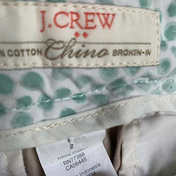 J Crew 3" Chino Shorts Size 2 Broke In Cotton Style 36234 Khaki Pockets - Picture 3 of 4